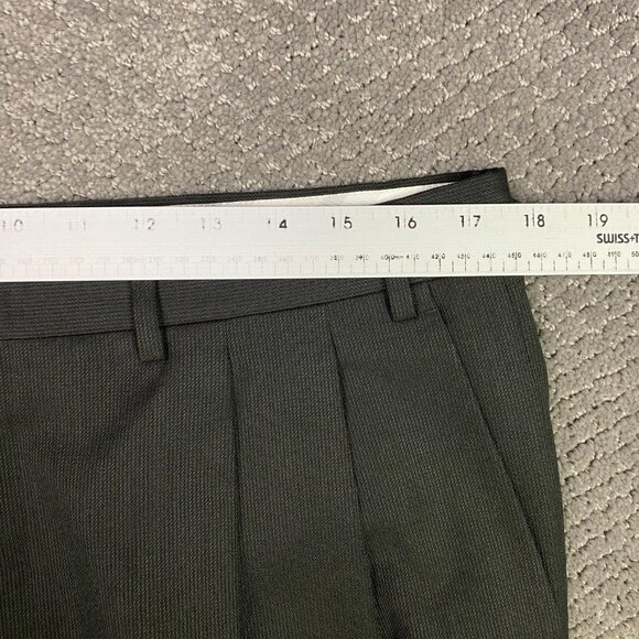 Canali Dress Pants Slacks Men's 36 Measures 35 x 29 Wool Green Pleats Cuffed - Picture 9 of 13